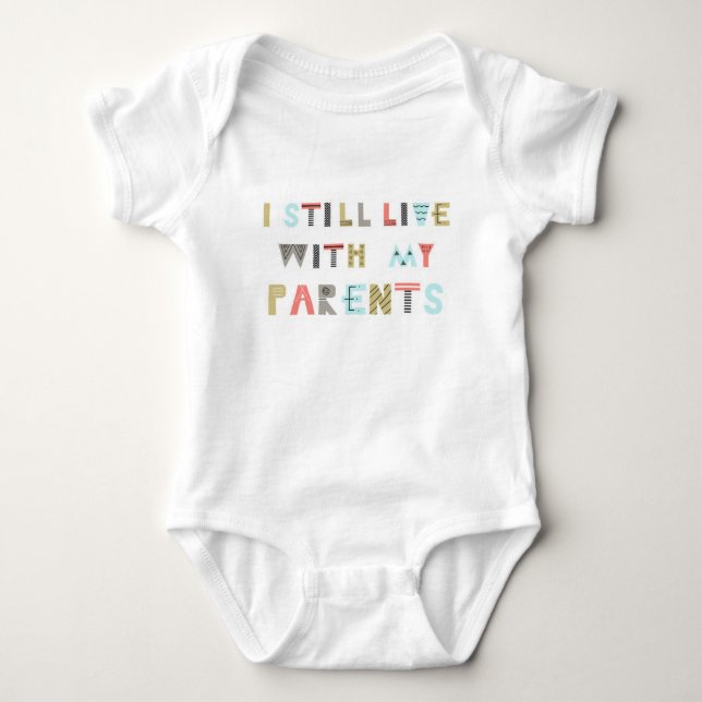 Body Texte coloré amusant "Je vis avec mes parents" Enf (Devant)