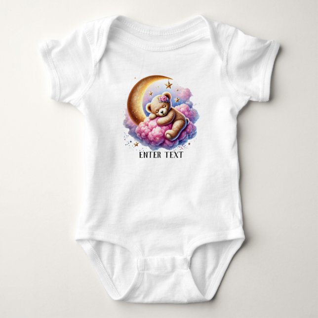 Body Texte Personnalisé Bébé Fille mignonne Sleeping Te (Devant)