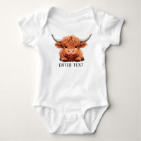 Texte personnalisé Cute Baby Highland Cow