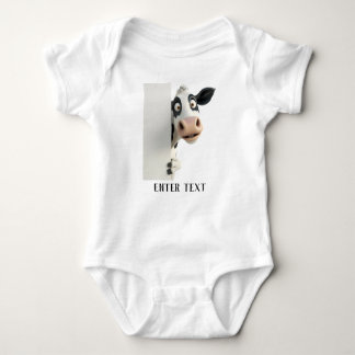 Body Texte Personnalisé Cute Vache Laitière Pékin