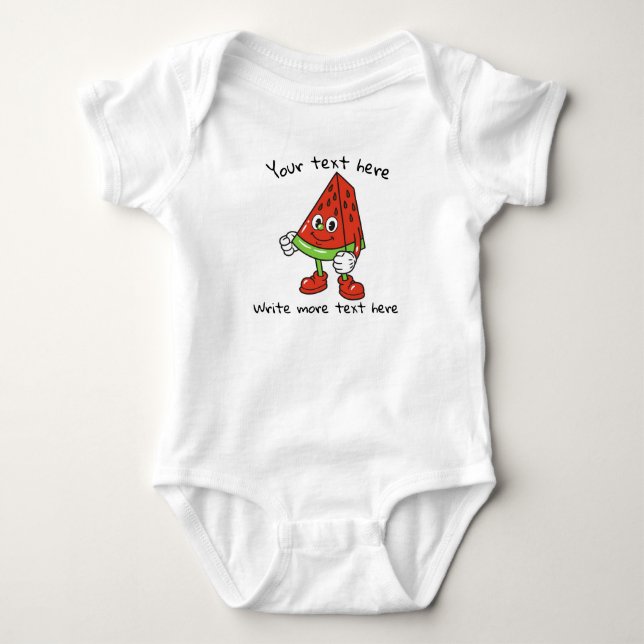 Body Texte personnalisé pastèque fruit mignon mignonne  (Devant)