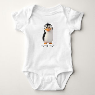 Body Texte personnalisé Pingouin Peeking Bébé Bodysuit