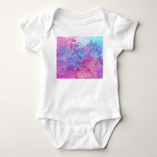 Body Texture créative bleu-rose, taches de peinture. (Devant)