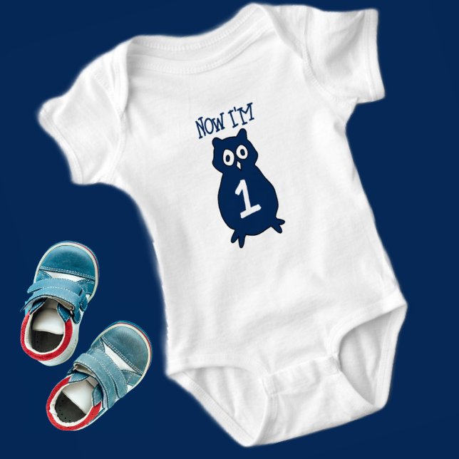 Body Thème de naissance de chouette un an (Créateur téléchargé)