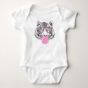 Body Tigre avec chewing-gum rose et lunettes de soleil
