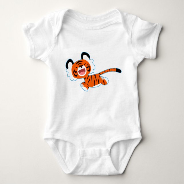 Body Tigre Cartoon Mignonne Sur La Course Vêtements Béb (Devant)