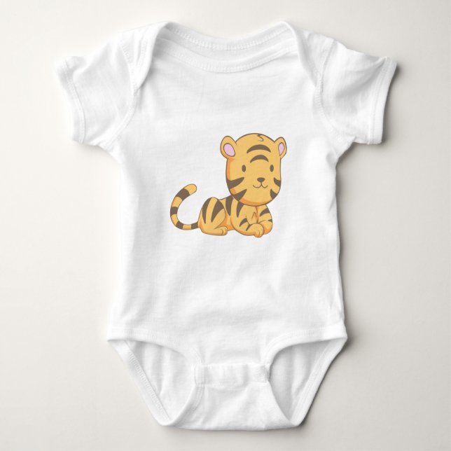 Body Tigre CUB de sourire mignon fait sur commande de (Devant)
