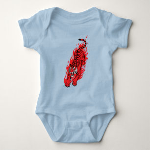 Body Tigre Rouge Flamboyant – Chemise de la Bête de Feu