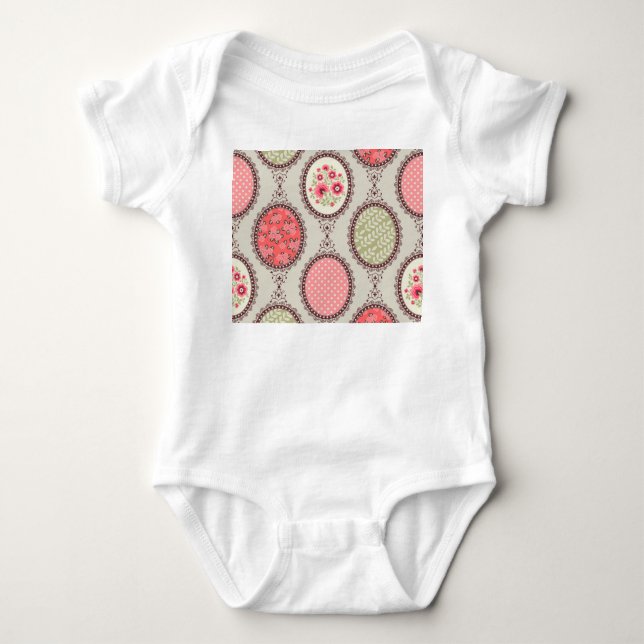 Body Tissu vintage : Patchwork Design sans faille. (Devant)