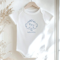 Toile de Jouy vintage baby shower à cheval à roche