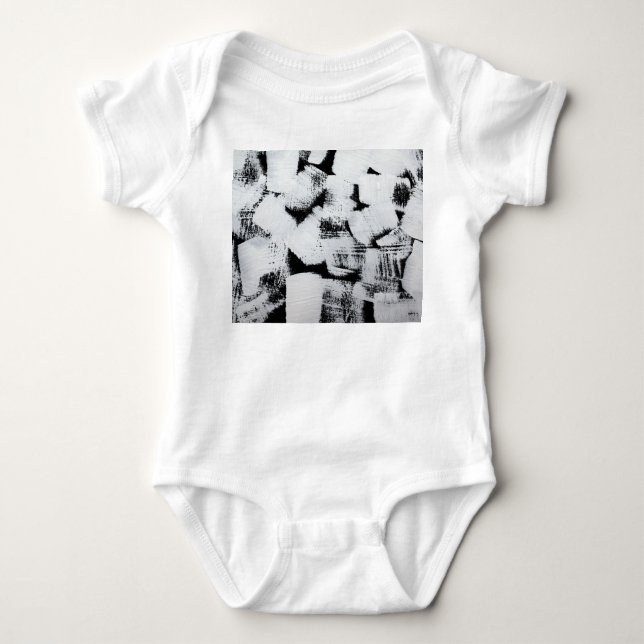 Body Toile peinte abstraite noir blanc. (Devant)