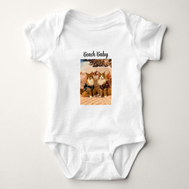 Body Tony et Teddy Beach Cat Baby Bodysuit (Devant)