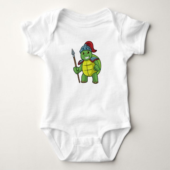 Body Tortue en guerrier avec lance et casque (Devant)