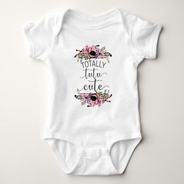 Body Totalement Tutu Bébé Fille Bohème Floral Cadre Tut (Devant)