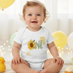 Body Tournesol aquarelle premier anniversaire un