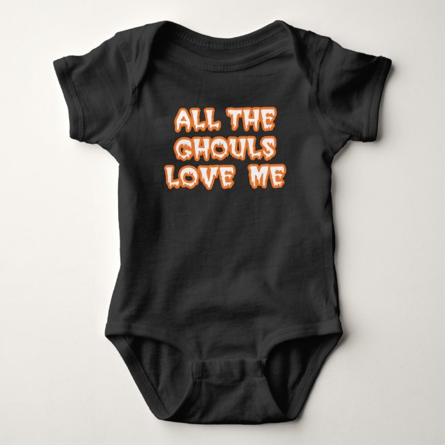 Body Tous les gouls m'aiment Bodysuit noir bébé (Devant)