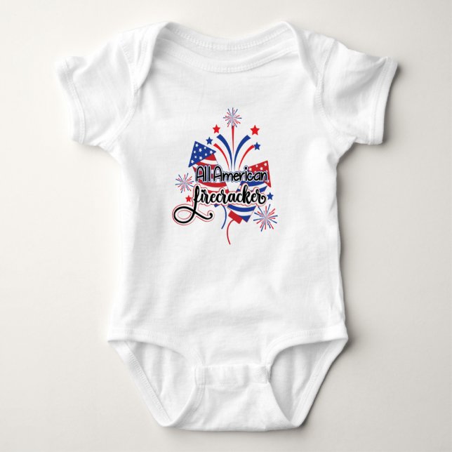 Body Tout American Firecracker Patriotic Baby Bodysuit (Devant)