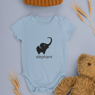 Body Tracé d'éléphant noir mignon