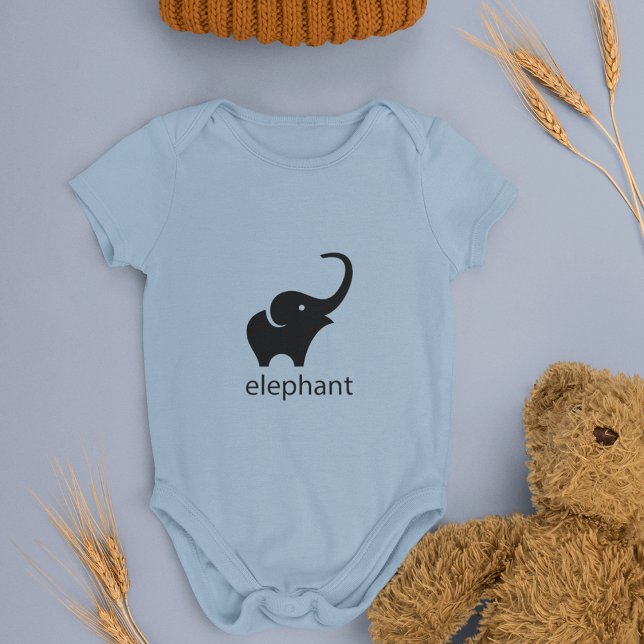 Body Tracé d'éléphant noir mignon (Créateur téléchargé)
