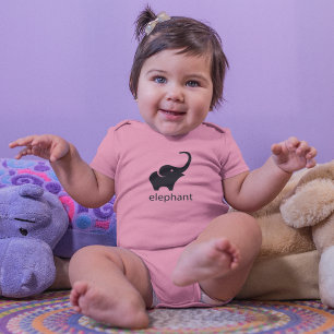 Body Tracé d'éléphant noir mignon
