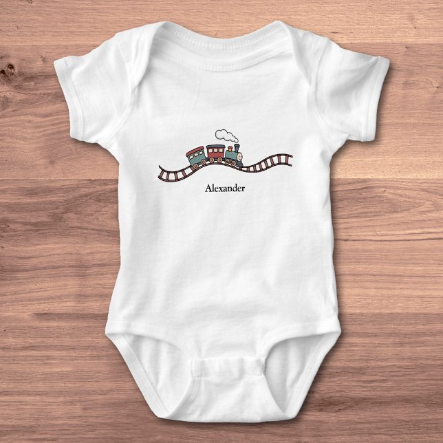 Body Train en bois (Wooden Train Baby Bodysuit)