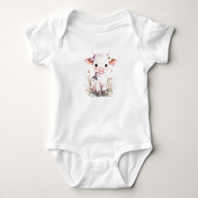 Body Très doux mignon bébé vache veau (Devant)