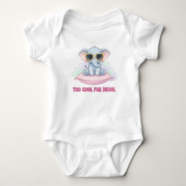 Body  "Trop Cool pour baver – Bébé éléphant drôle Funny (Devant)