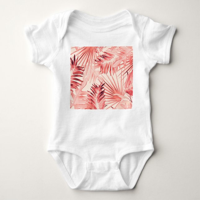 Body Tropical Palm Feuille, Hawaiian Stylish Motif. (Devant)