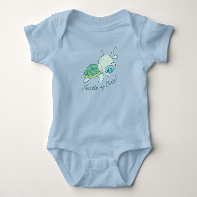 Body Turtley Cute Sea Turtle Douche Kawaii Blue Boy (Devant)
