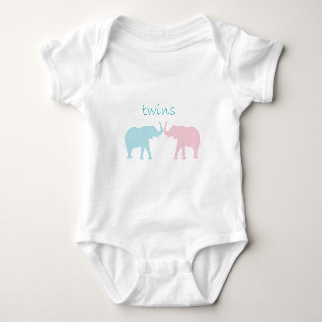 Body Twin Elephant Rose Et Bleu (Devant)
