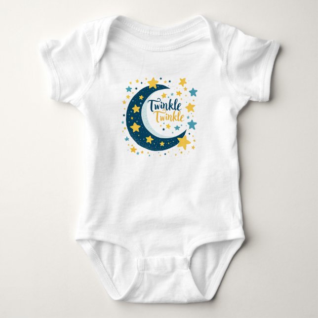 Body "Twinkle Twinkle" Lune et Star Baby Bodysuit (Devant)