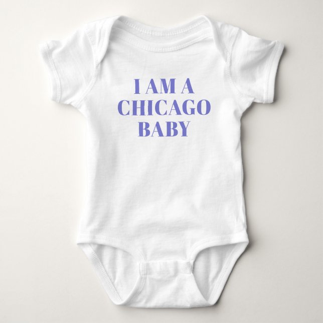 Body Typographie bleue vêtements bébé Chicago (Devant)