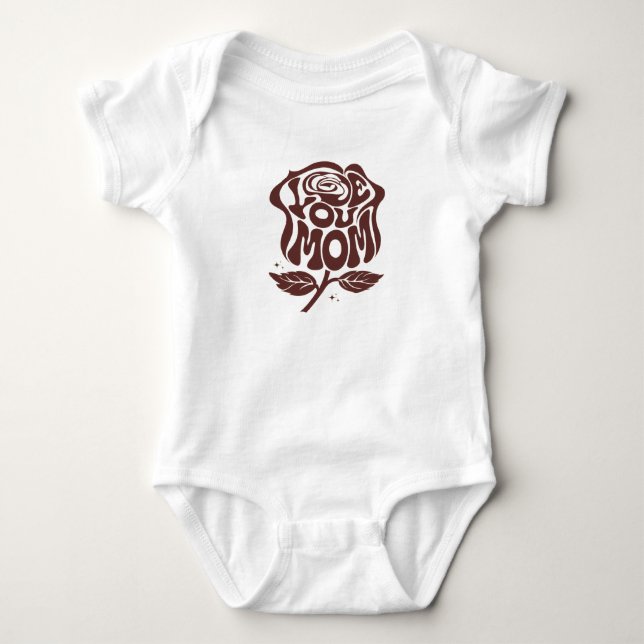 Body Typographie de rose pour maman que j'aime (Devant)