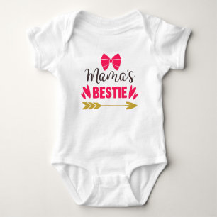 Body Typographie "Mama's Bestie" Glam de bébé rose