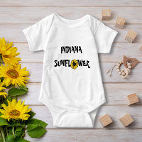 Typographie mignonne Indiana Sunflower Nom du bébé