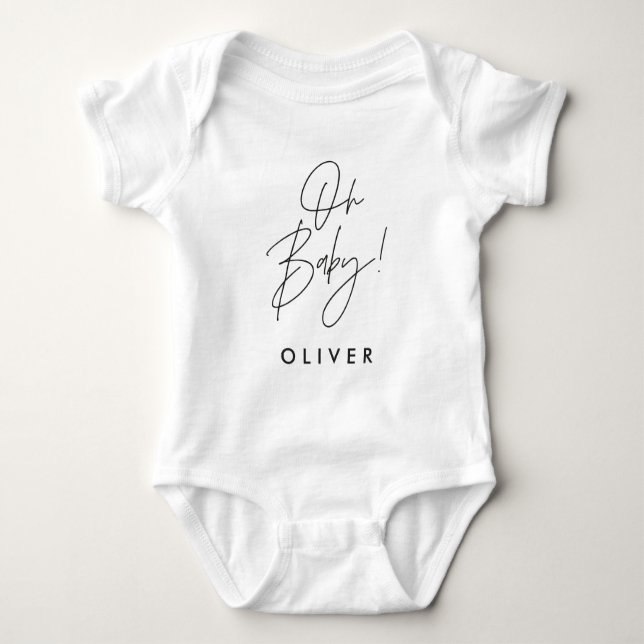 Body Typographie moderne Oh baby shower cadeau de fête (Devant)