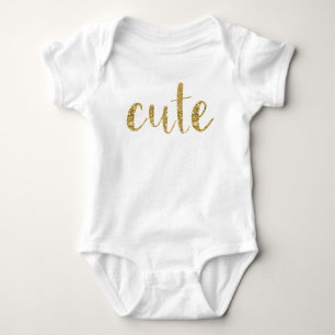 Body Typographie Or "mignonne" Bébé Fille élégante Chic