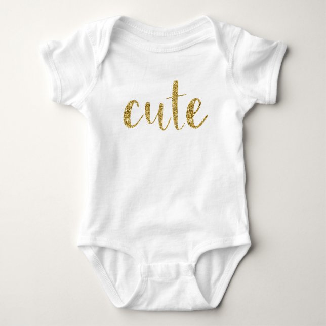 Body Typographie Or "mignonne" Bébé Fille élégante Chic (Devant)