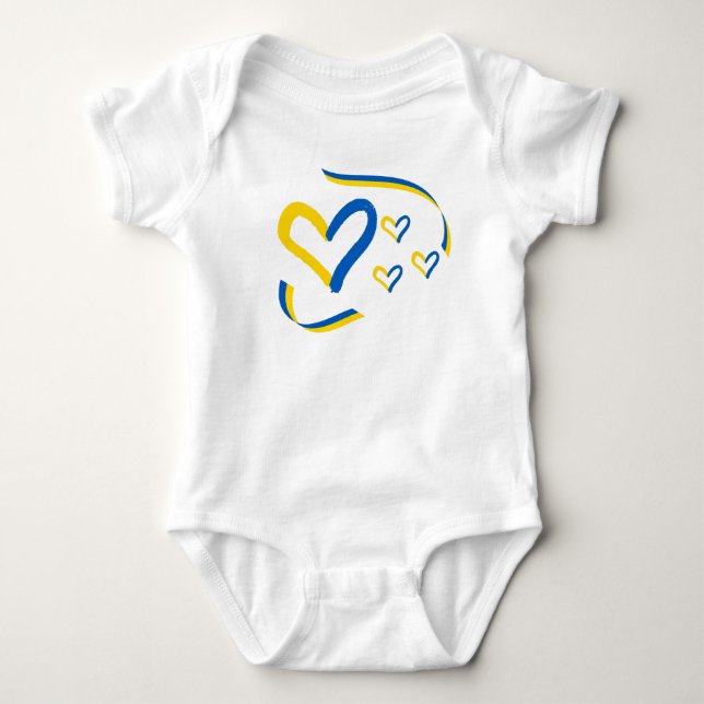 Body Ukraine Hearts Baby Bodysuit (Devant)