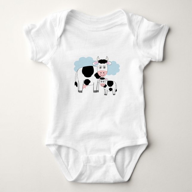 Body Un joli t-shirt illustré "Mother Cow and her Calf" (Devant)