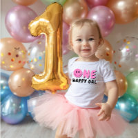 Un joyeux Gal 1er Anniversaire rose Smiley