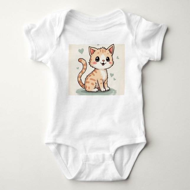 Body un mignon chat Baby Bodysuit (Devant)