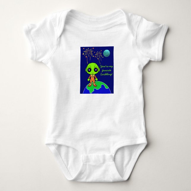 Body Un morceau de bébé avec alien et feux d'artifice d (Devant)