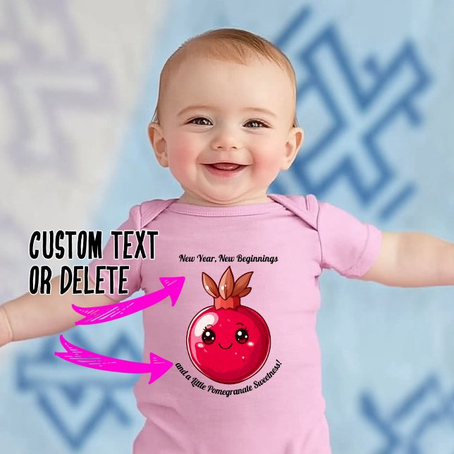 Body Un peu de douceur grenade avec texte personnalisé (A Little Pomegranate Sweetness with custom text Baby Bodysuit)