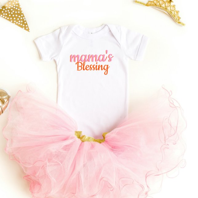 Body Un script moderne mignon La bénédiction de maman (Cute Modern script Mama's blessing Baby Bodysuit)