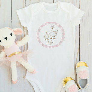 Body Un sot oie mignon Aquarelle fille Nom de la bow