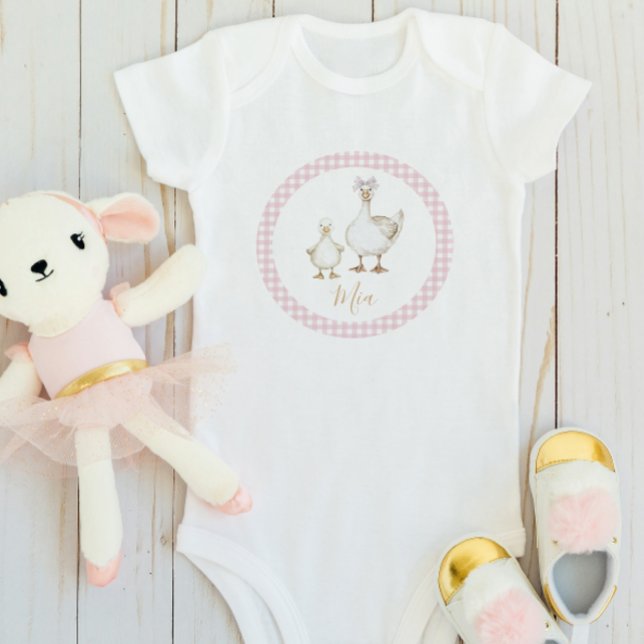 Body Un sot oie mignon Aquarelle fille Nom de la bow (Créateur téléchargé)