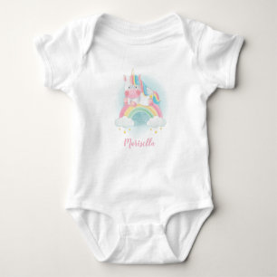 Body Unicorn Rainbow Name Bodysuit personnalisée pour b
