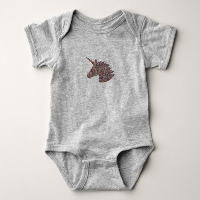 Body Unicorn saupoudrer Imprimer Bodysuit pour bébé ros (Devant)