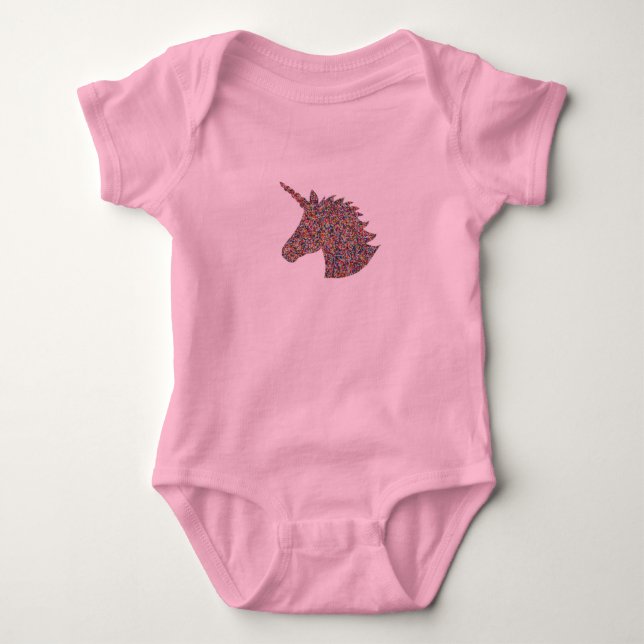 Body Unicorn saupoudrer Imprimer Bodysuit pour bébé ros (Devant)